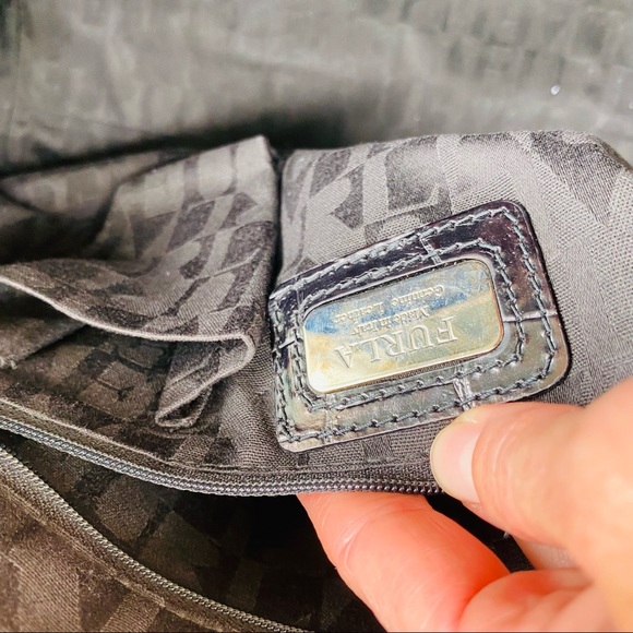 Furla Black Moc Croc XL Satchel EUC - Picture 16 of 17